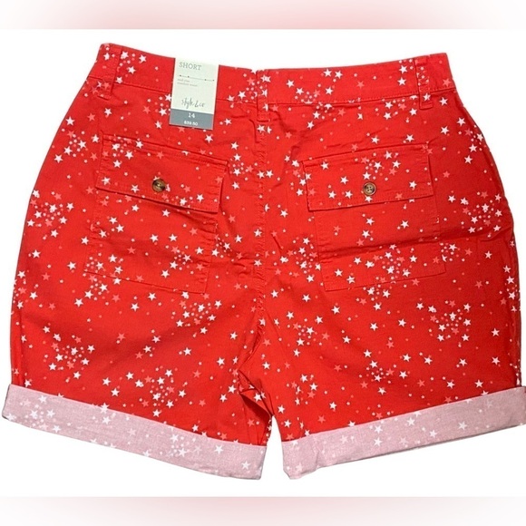 Style & Co Red Roll Tab Bermuda Shorts - Picture 2 of 2